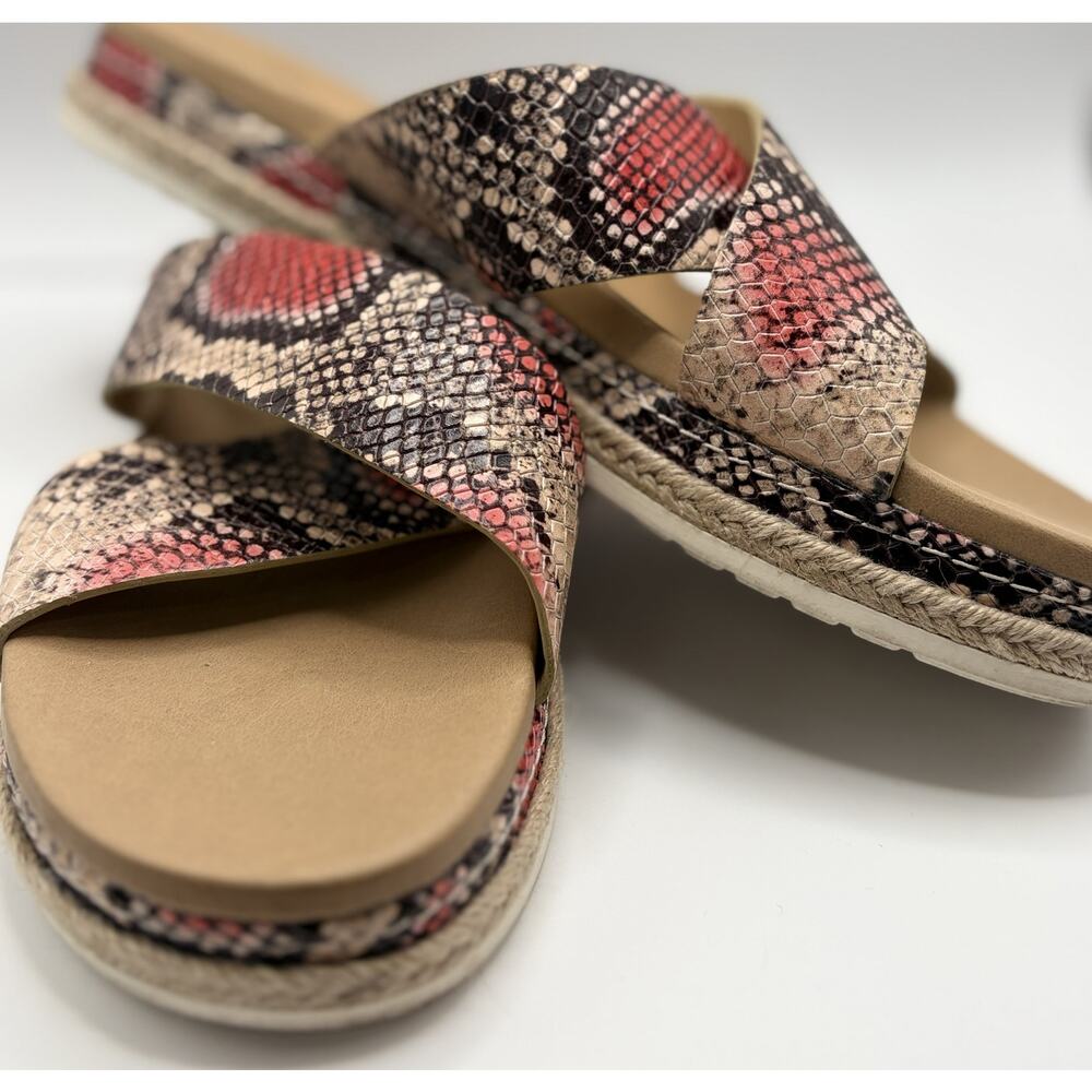 Vince Camuto Snakeskin Print Slide Sandals – Size 10 - Picture 5 of 7
